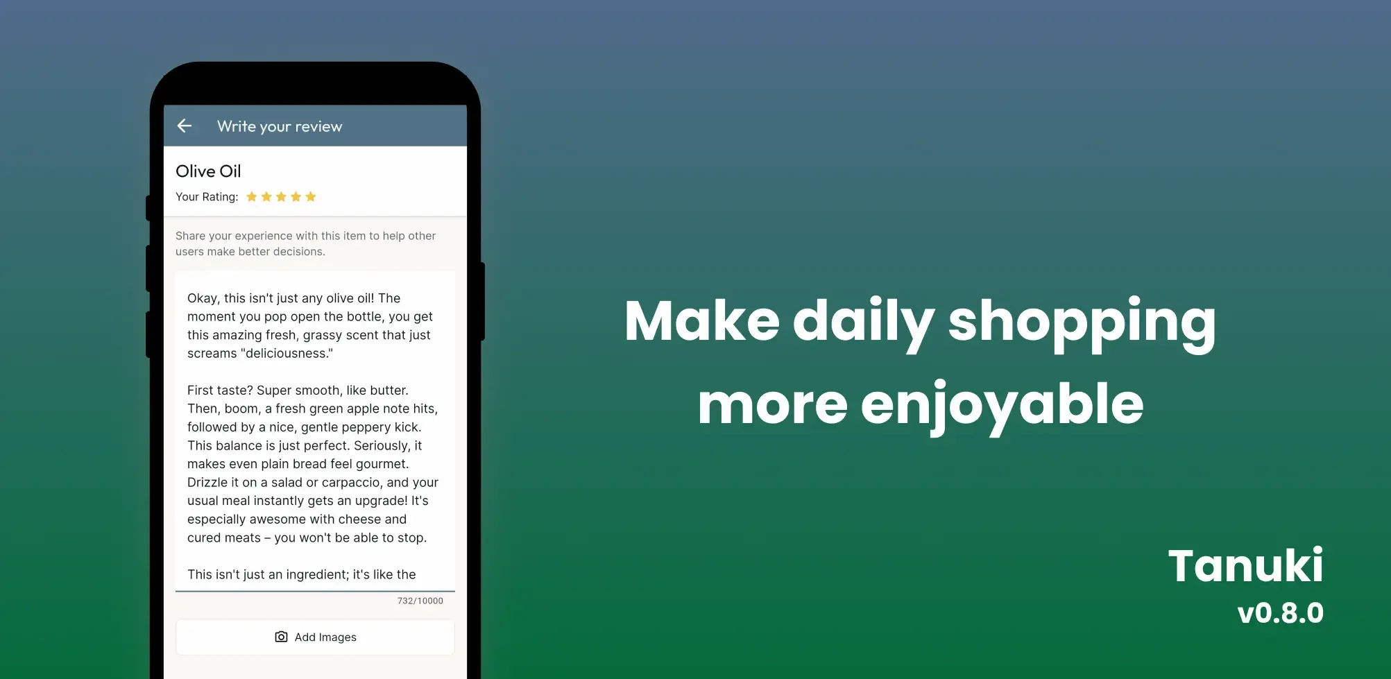 Make daily shopping more enjoyable with Review and Share features